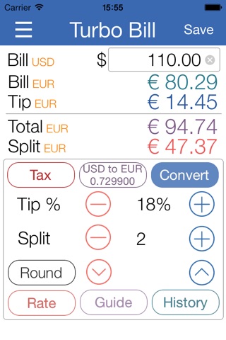 Turbo Tip Calculator screenshot 2