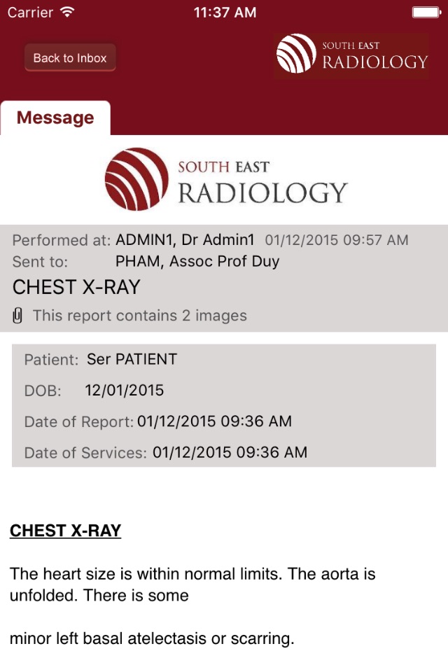 SER Patient Results screenshot 4