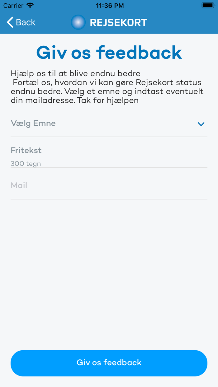 Rejsekort status
