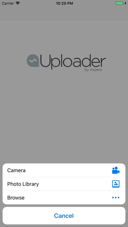 IBM Aspera Uploader Mobile