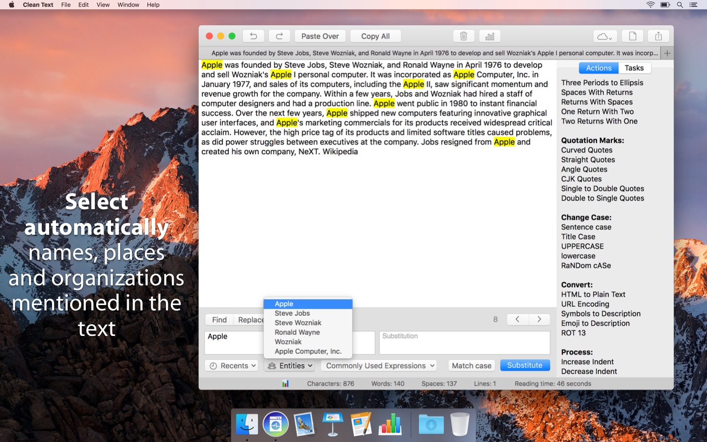 Screenshot do app Clean Text