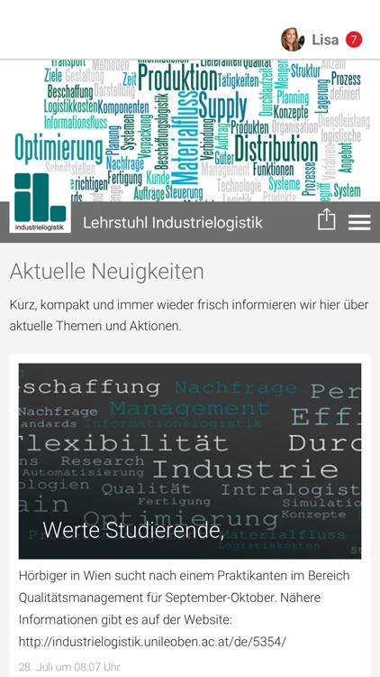 Lehrstuhl Industrielogistik