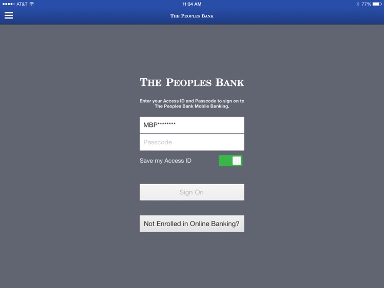 The Peoples Bank for iPad