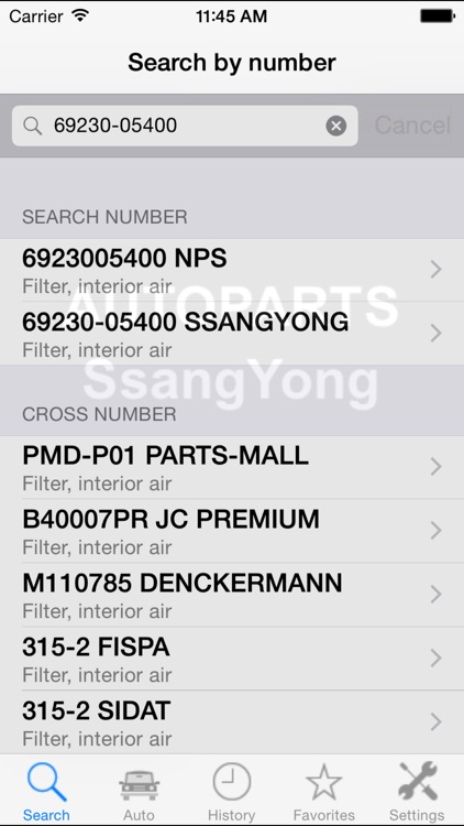 Autoparts for SsangYong