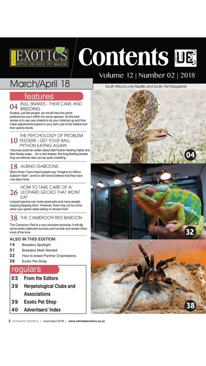 Ultimate Exotics Reptile and Exotic pet Magazine