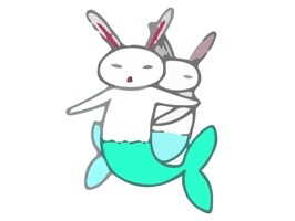 Bunny Mermaid Cute Sticker Emo