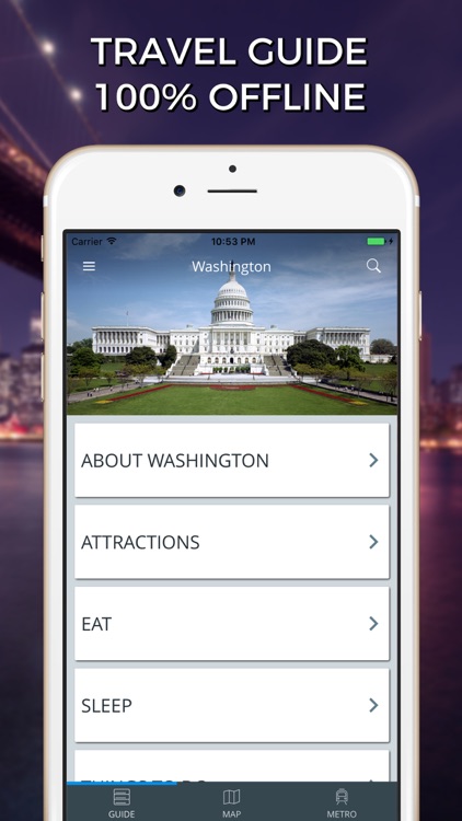 Washington Travel Guide with Offline Street Map