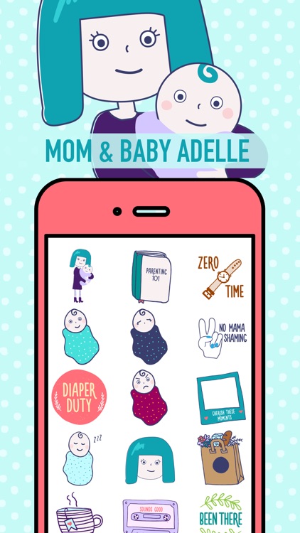 Mom and Baby Adelle Stickers