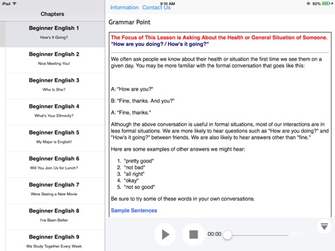 Intro to English Language and Culture for iPad screenshot 4