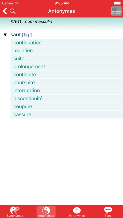 Bescherelle, Le dictionnaire des synonymes screenshot-3