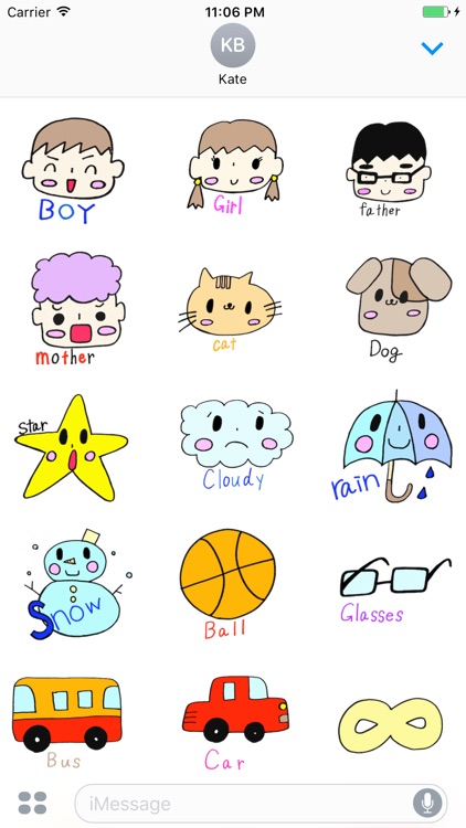 The Cute English Stickers