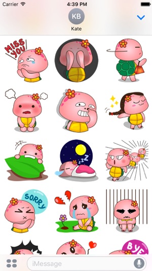 Pika the pink turtle for iMessage Sticker(圖2)-速報App