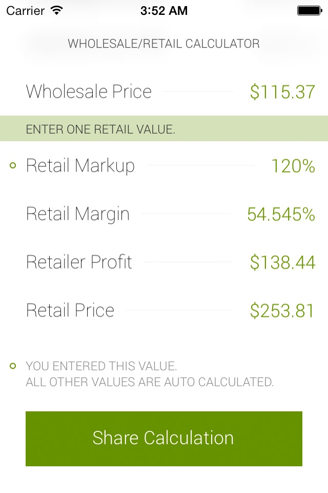 Wholesale/Retail Calculator screenshot 2