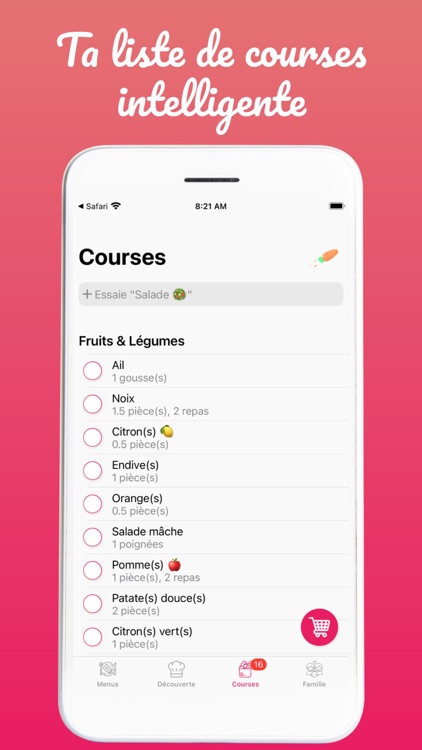 PlannyMeal, Liste de courses screenshot-4