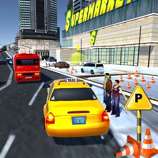 Taxi Driver 3D Simulator - Supermarket Parking Icon