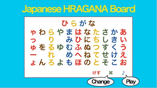 Japanese HIRAGANA Board