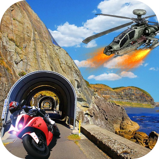 Motor Bike Gunship Heli Chase & Attack - 3D Sim icon