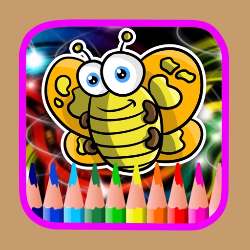 Kids Colouring Book Drawing Bug Game Icon