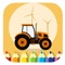 Coloring Book Game Tractor For Children