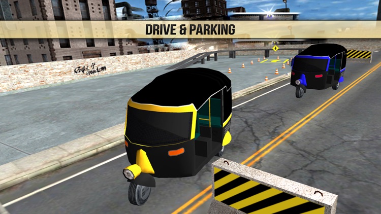 Tuk Tuk Rikshaw Transporter 3d Parking