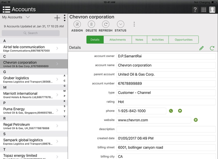 Mobile CRM+ for Salesforce CRM (iPad)