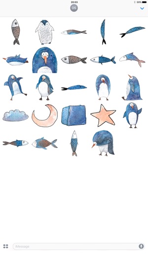 Cute Penguin! Watercolor Stickers(圖2)-速報App