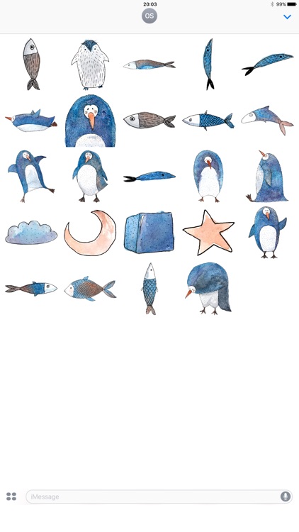 Cute Penguin! Watercolor Stickers