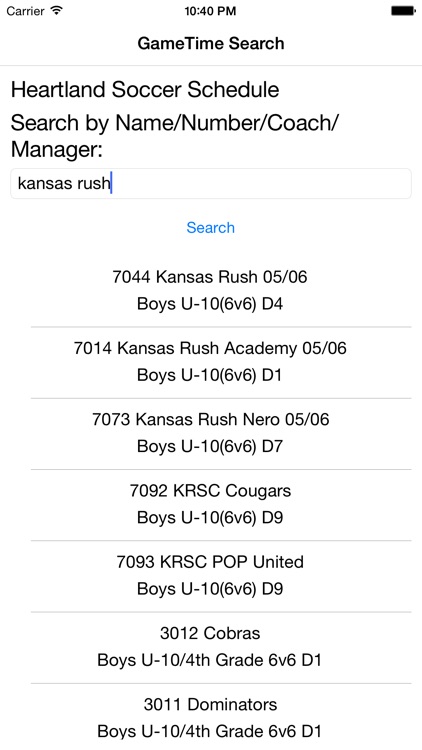 GameTime - Sports Schedules