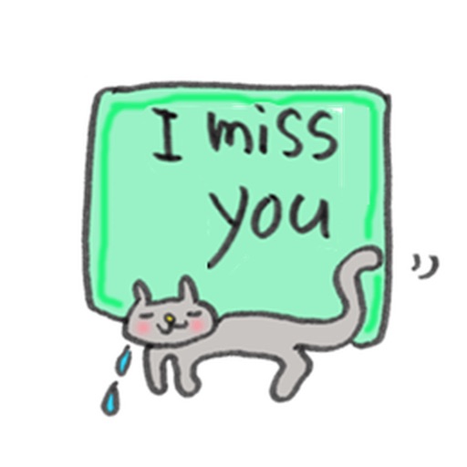 English Message With Cats Sticker