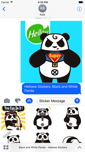 Hellowe Stickers: Black and White Panda