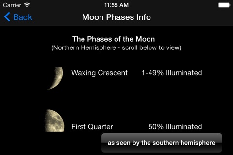 Interactive Moon Phases - Lunar Cycle and Calendar screenshot 2