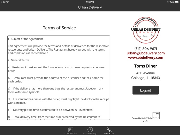 Urban Delivery - Restaurant Delivery