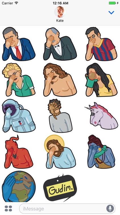 Facepalm stickers for iMessage by gudim