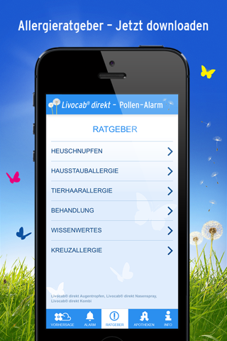 Livocab® direkt Pollen-Alarm-App screenshot 2