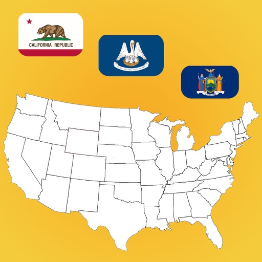 US State Maps and Flags Icon