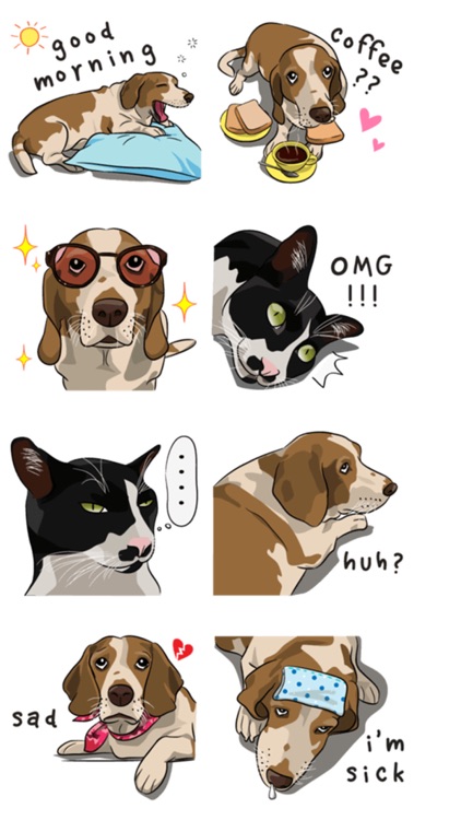 Dog with Text Stickers : New