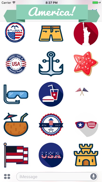 Fourth of July Stickers for Messaging