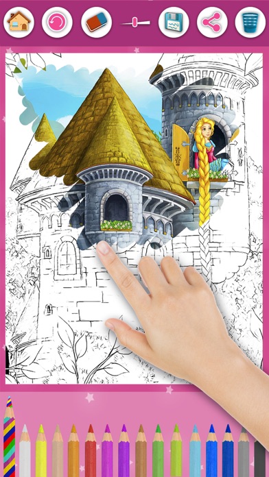 How to cancel & delete Rapunzel - Magic Princess Kids Coloring Pages Game from iphone & ipad 3