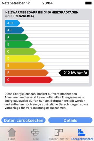 Energiekennzahl screenshot 4