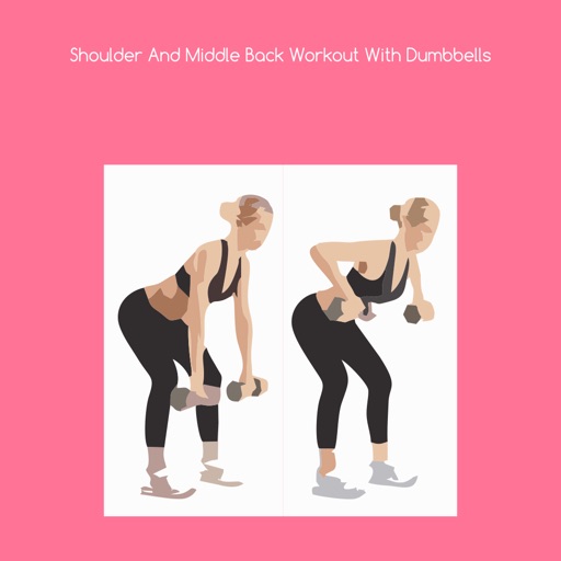 Shoulder and middle back workout with dumbbells icon