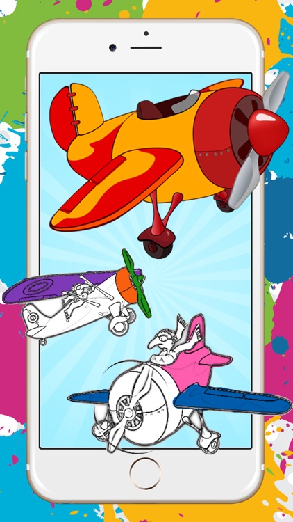 Drawing Airplane Cartoon Games Coloring Book Kid