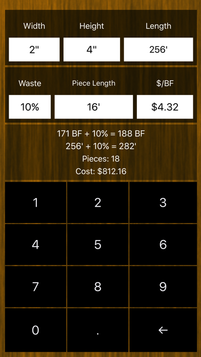 Fast Board Foot Calculator screenshot 2