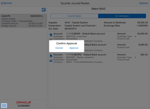 Voucher Batch Approvals Tablet for JDE E1 screenshot 4