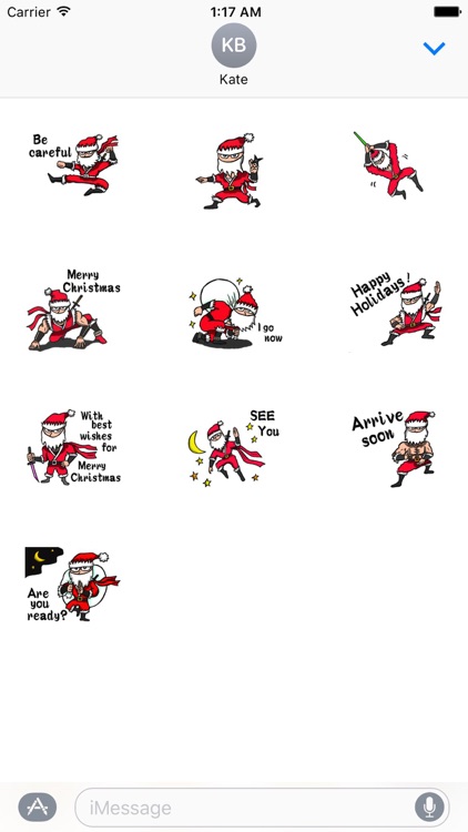 Stickers Of Funny Ninja Santa Claus screenshot-4