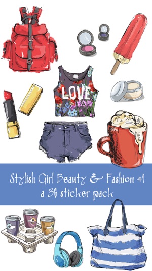 Stylish Girl Beauty and Fashion Sticker Pack 1(圖1)-速報App