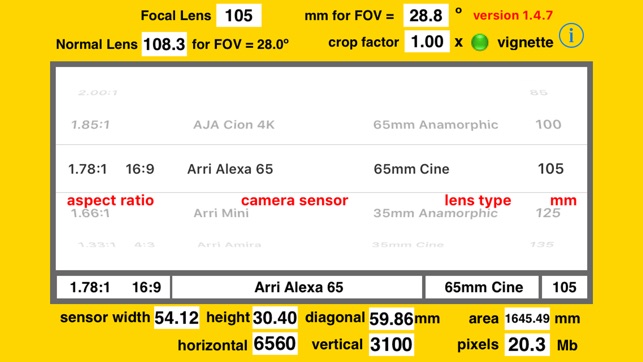 Camera Sensor/Lens Calculator(圖2)-速報App