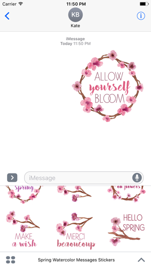 Spring Watercolor Messages Stickers(圖3)-速報App