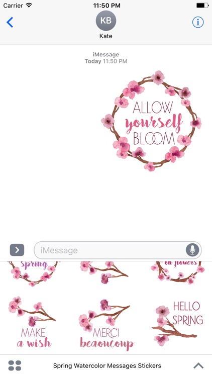 Spring Watercolor Messages Stickers