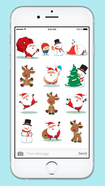 Santa Snowman Reindeer Holiday Sticker Pack screenshot-4