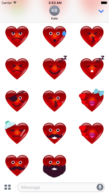 3D Heart Face Happy San Valentine’s Day Stickers screenshot-4